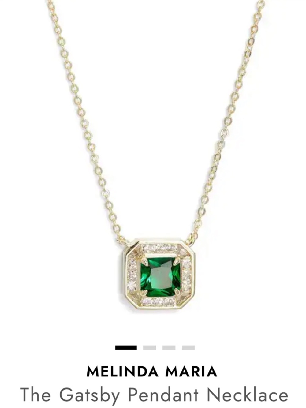 NWT Melinda Maria Gold “The Gatsby Pendant Necklace”